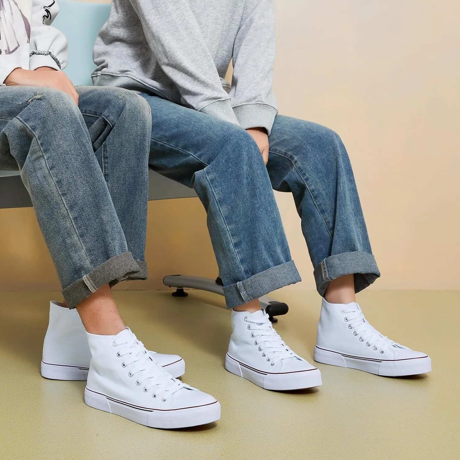 hash bubbie Unisex Fashion High top Sneakers Womens Classic High Tops Canvas Shoes Casual Tennis Shoes for Men