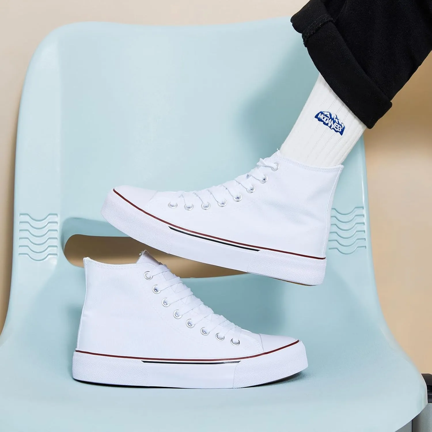 hash bubbie Unisex Fashion High top Sneakers Womens Classic High Tops Canvas Shoes Casual Tennis Shoes for Men