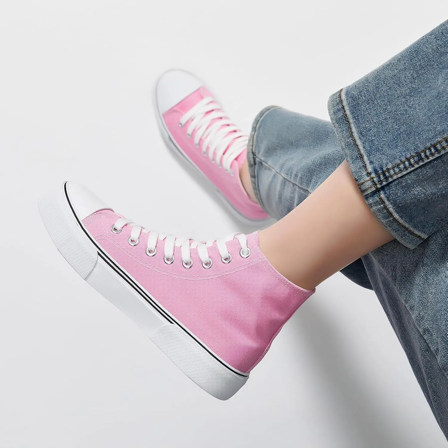 hash bubbie Unisex Fashion High top Sneakers Womens Classic High Tops Canvas Shoes Casual Tennis Shoes for Men