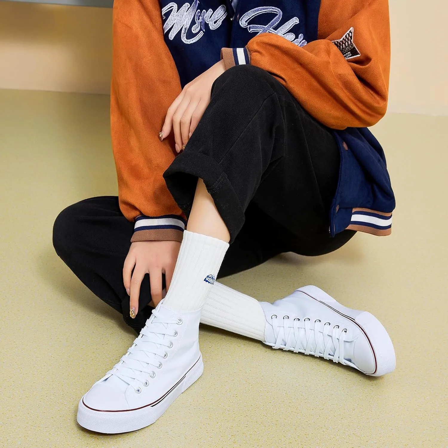 hash bubbie Unisex Fashion High top Sneakers Womens Classic High Tops Canvas Shoes Casual Tennis Shoes for Men