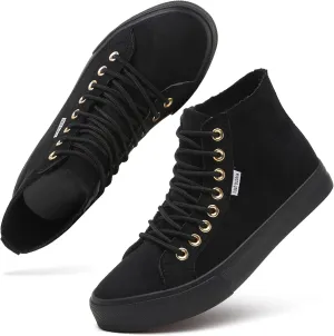 hash bubbie Women's High Top Sneakers Lace up Fashion Sneakers Suede High Tops Shoes Tennis Shoes