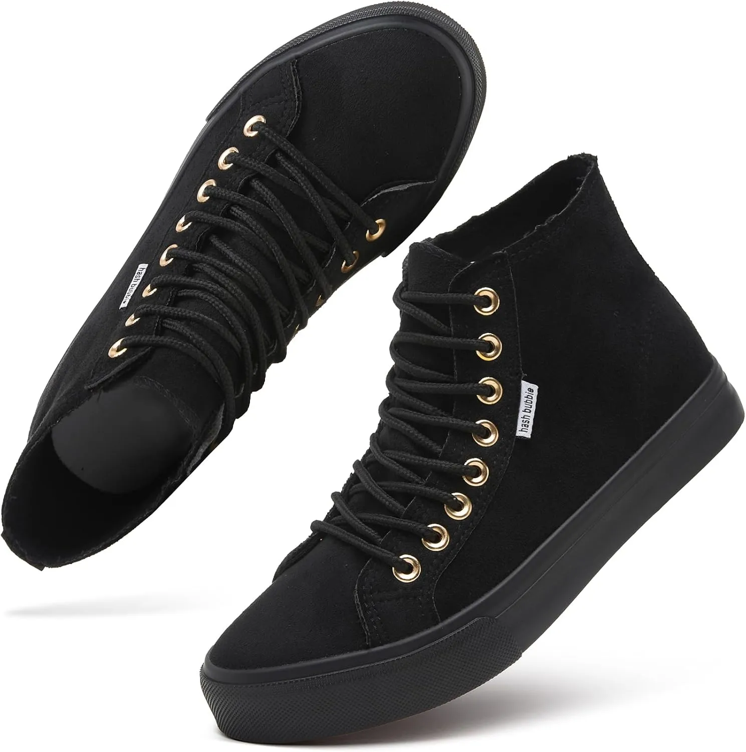 hash bubbie Women's High Top Sneakers Lace up Fashion Sneakers Suede High Tops Shoes Tennis Shoes