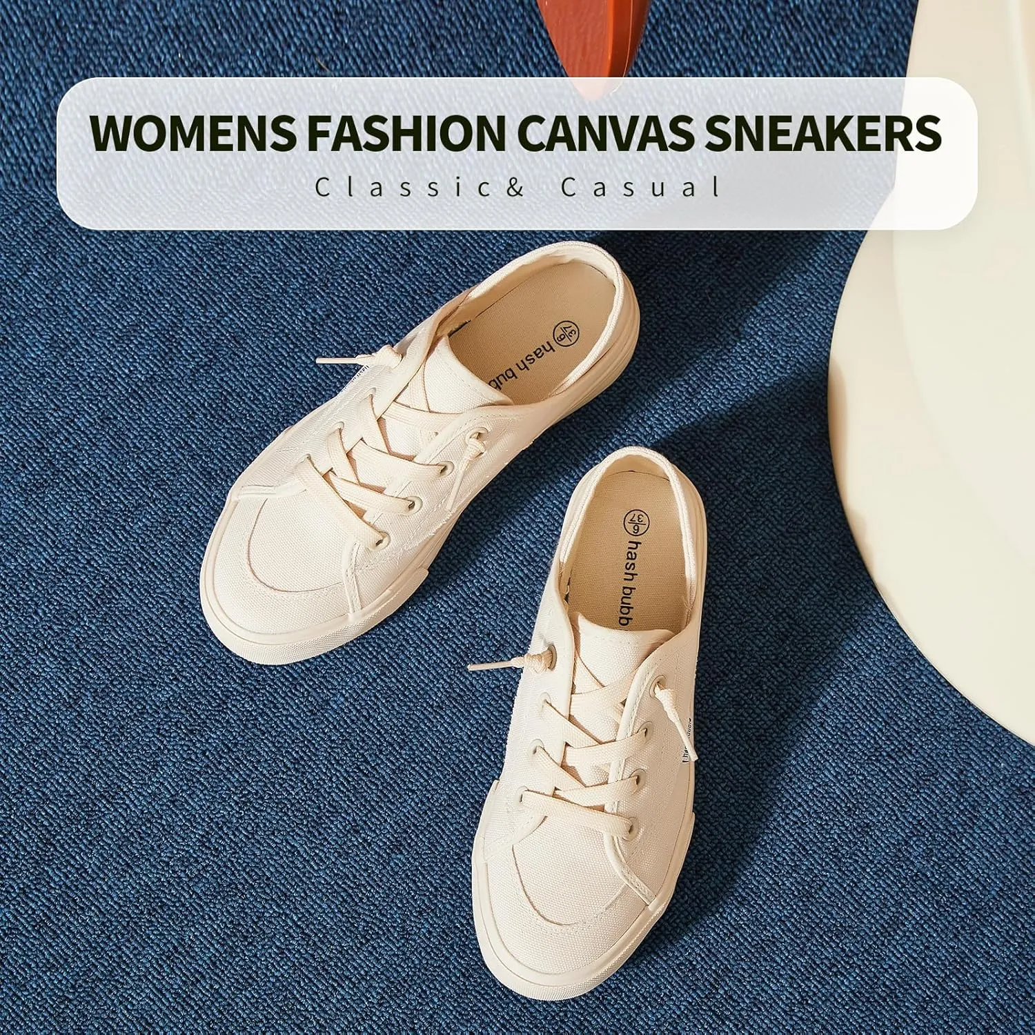 hash bubbie Women's Slip on Shoes Canvas Shoes Non Slip Fashion Sneakers for Women Low Top Loafers