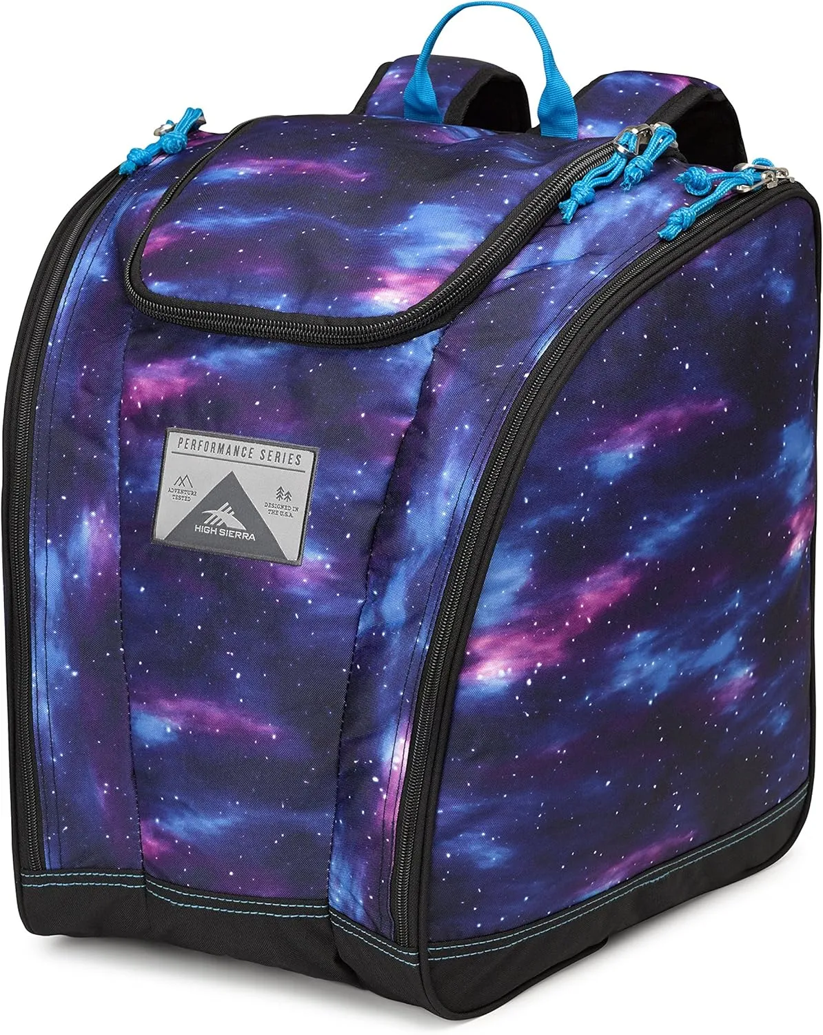 High Sierra Ski/Snowboard Boot Bag Backpack, Cosmos/Black/Pool, One Size
