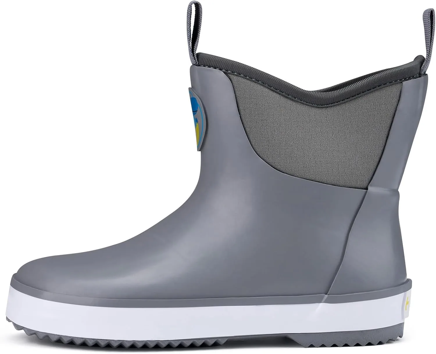 HISEA Kid's Deck Boots Waterproof Lightweight Ankle Rain Boots for Boys Girls Rubber Boots Non-slip Child Rain Shoes