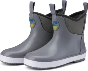 HISEA Kid's Deck Boots Waterproof Lightweight Ankle Rain Boots for Boys Girls Rubber Boots Non-slip Child Rain Shoes