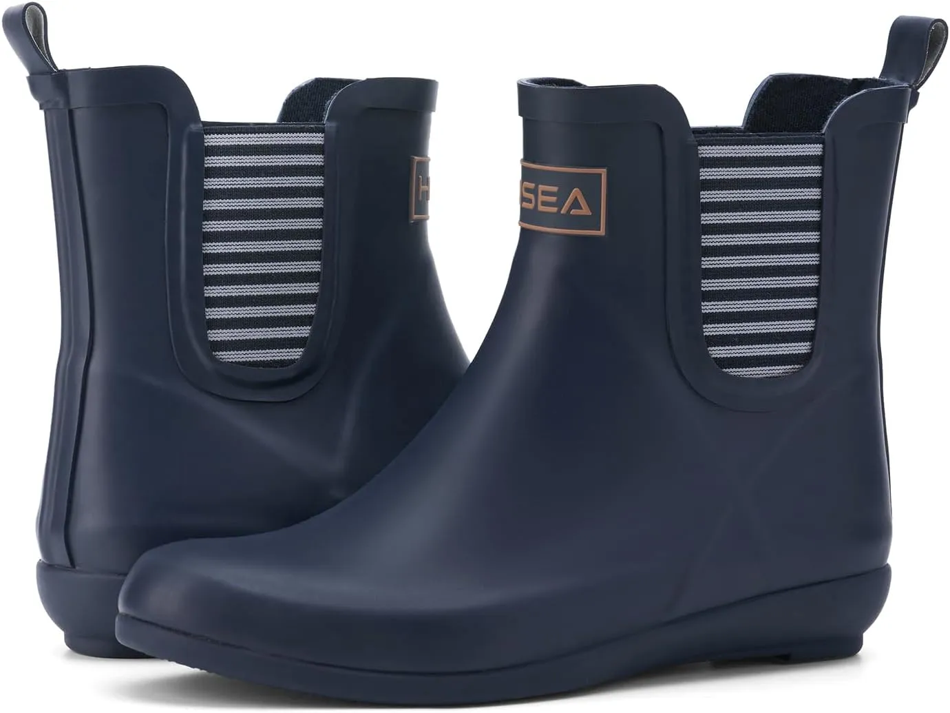 HISEA Rubber Rain Boots for Women Waterproof Chelsea Boots Short Ankle Rain Shoes Wedge Heel Anti-Slipping Rainboots for Ladies with Comfort Insole Lightweight Stylish Outdoor Work Booties