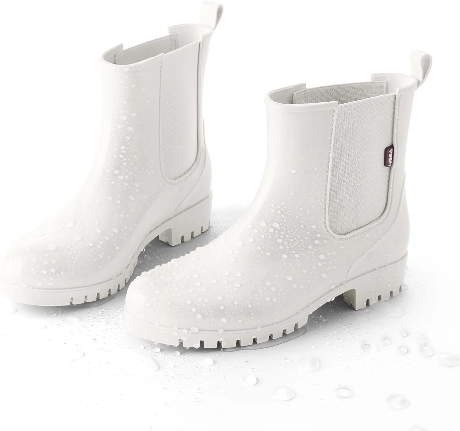 HISEA Short Rain Boots for Women Waterproof Garden Shoes Anti-Slipping Ankle Chelsea Rainboots for Ladies with Comfort Insole Lightweight Stylish Rubber Rain Shoes Outdoor Work Booties
