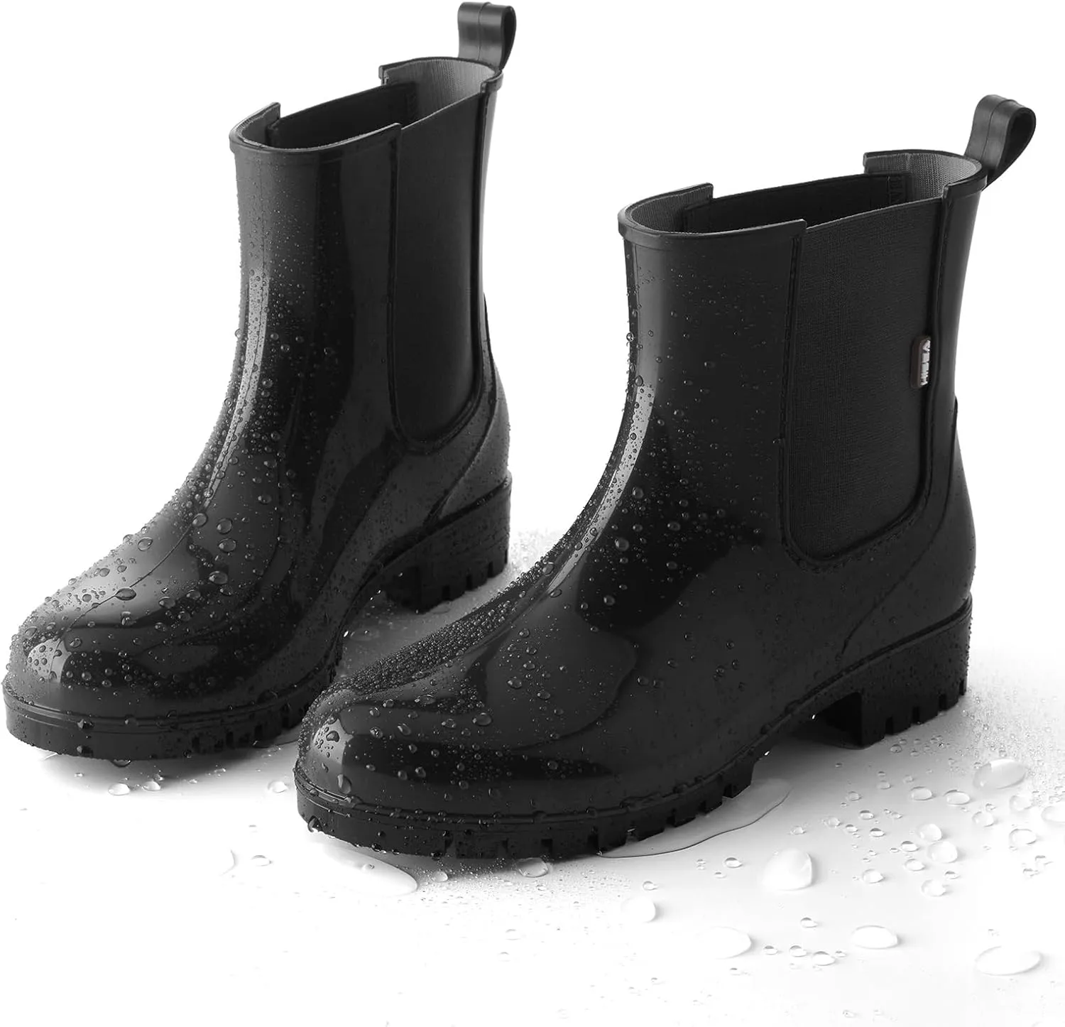 HISEA Short Rain Boots for Women Waterproof Garden Shoes Anti-Slipping Ankle Chelsea Rainboots for Ladies with Comfort Insole Lightweight Stylish Rubber Rain Shoes Outdoor Work Booties