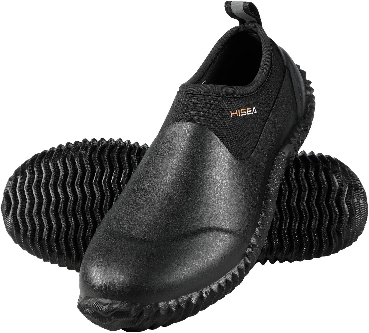 HISEA Unisex Waterproof Garden Shoes, Men's Rubber Rain Boots Women's Ankle Rain Shoes Neoprene Camp Booties Outdoor Slip-On Rain Footwear for Gardening, Farming, Camping, Car Wash, Lawn Care and Yard Work