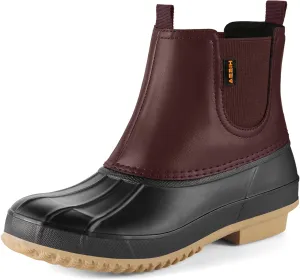 HISEA Women's Duck Boots Waterproof Ankle Saltwater Boot for Outdoor Winter Snow Boots