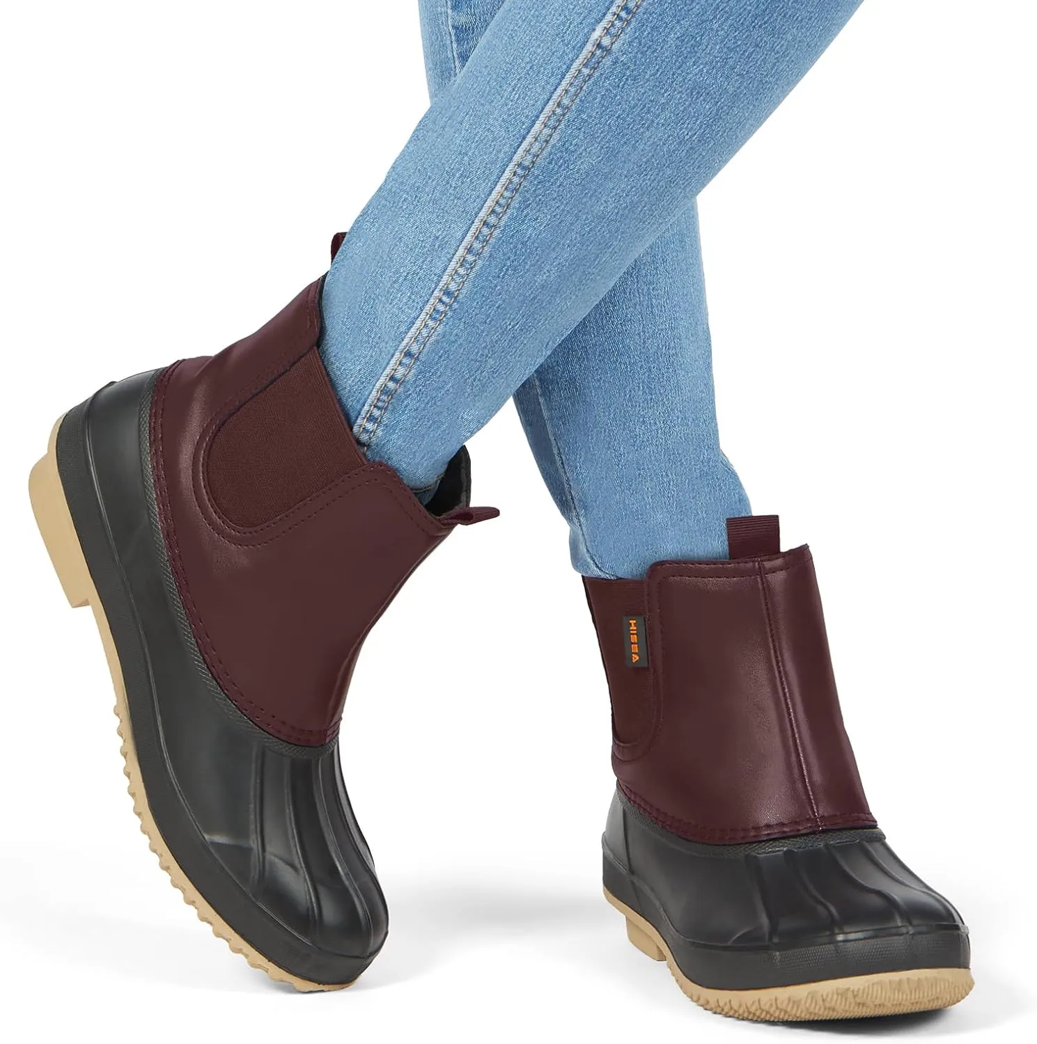 HISEA Women's Duck Boots Waterproof Ankle Saltwater Boot for Outdoor Winter Snow Boots