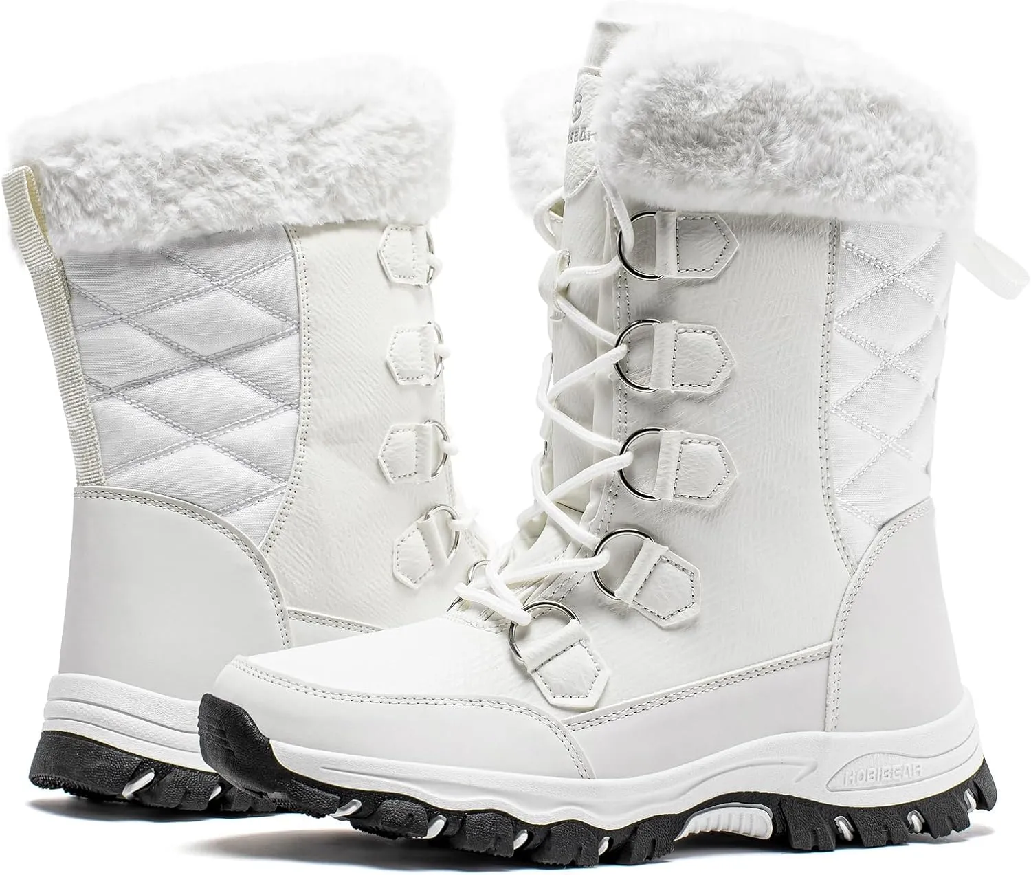 HOBIBEAR Women's Winter Snow Boots Waterproof Lightweight Warm Faux Fur Lined Mid-Calf Booties