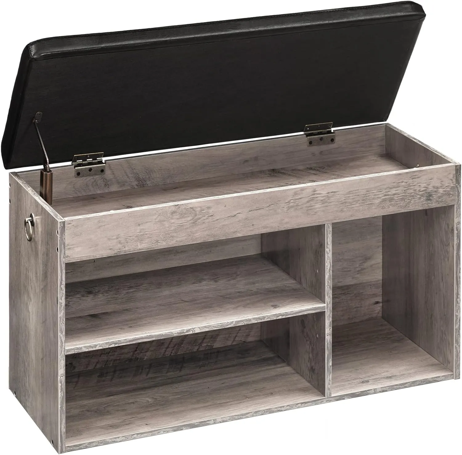 HOOBRO Shoe Storage Bench with Padded Cushion, Entryway Bench with Flip-Open Storage Box and Adjustable Shelf, Shoe Rack with Hidden Compartment, for Entryway, Living Room, Greige BG40HX01