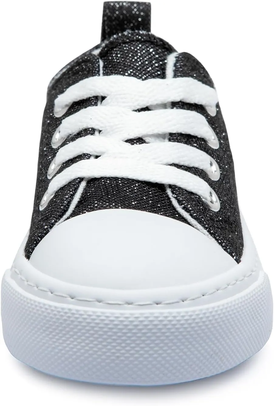HugRain Little Girls Kids Classic Sparkle Low Top Lace Up Sneakers Walking Shoes