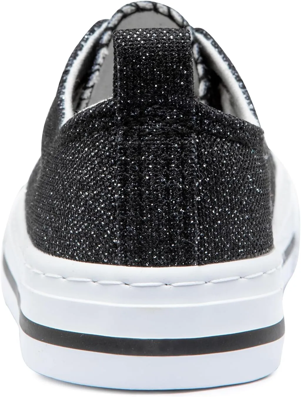 HugRain Little Girls Kids Classic Sparkle Low Top Lace Up Sneakers Walking Shoes