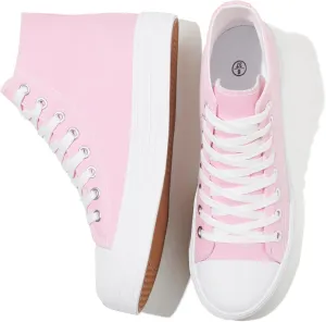 HYPOCRUTE Womens High Top Sneakers Classic Canvas Shoes for Women Lace Up Canvas Sneakers Casual Tennis Shoes for Walking