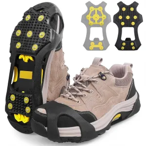 Ice Cleats Snow Traction Cleats for Shoes and Boots Anti Slip Crampons 11 Studs Rubber Walk Traction Grippers Non-Slip Overshoe for Women Men Walking on Snow and Ice