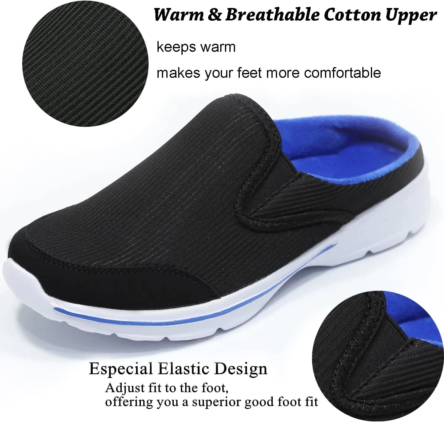 INMINPIN Unisex Slippers Casual Clog House Shoes Comfort Slip-On Walking Mules with Indoor Outdoor Anti-Skid Sole for Men and Women