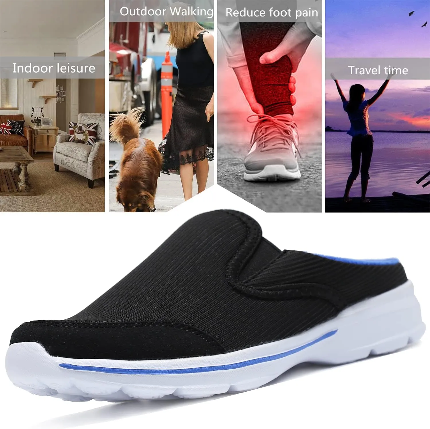 INMINPIN Unisex Slippers Casual Clog House Shoes Comfort Slip-On Walking Mules with Indoor Outdoor Anti-Skid Sole for Men and Women