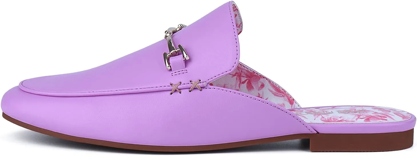 JENN ARDOR Mules for Women Flats Backless Loafers Shoes Slip On Slippers Pointed Toe Low Heel Work Slides Womens Mules Casual Shoes