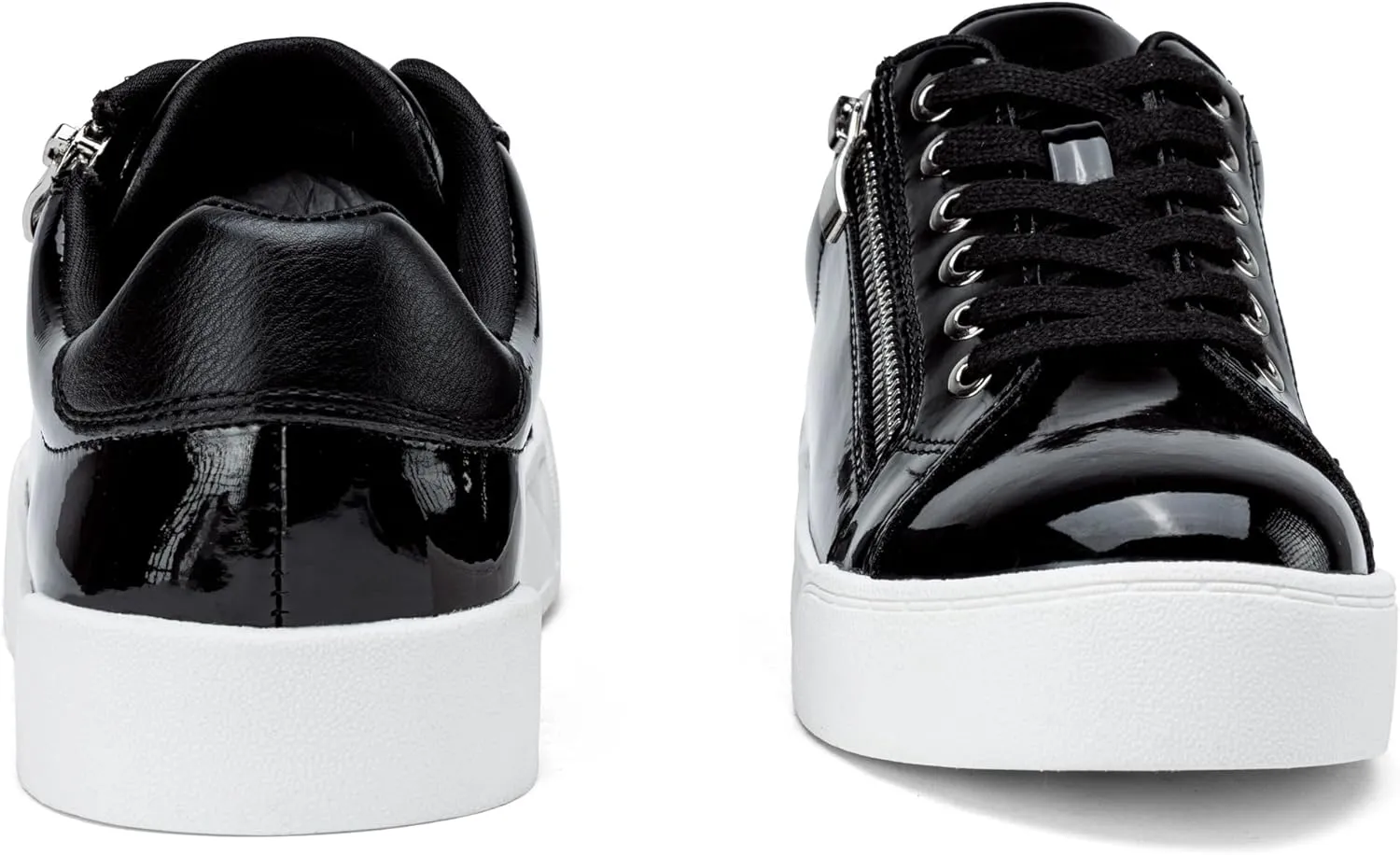 Jeossy Women's Flat Low Top Casual Fashion Sneakers Round Toe Shoes with Zipper