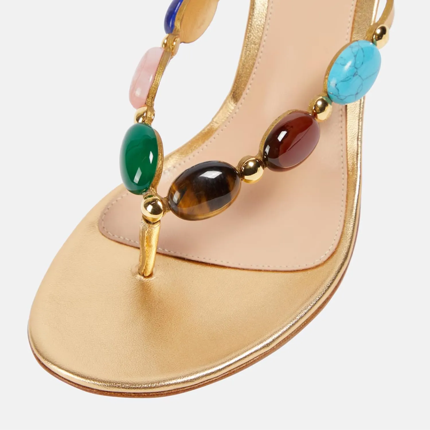 Jewelled Thong Heeled Sandals for Women Slip On Round Open Toe Flip Flop Pumps Mules Summer Strappy High Heels Dress Wedding Shoes