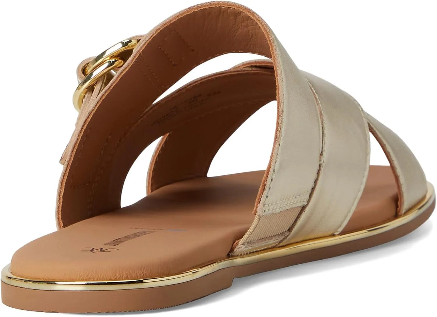 Johnston & Murphy Women’s Shayla Cross-Band Slides, Women’s Slip On Leather Shoes, Flat Sandals for Women