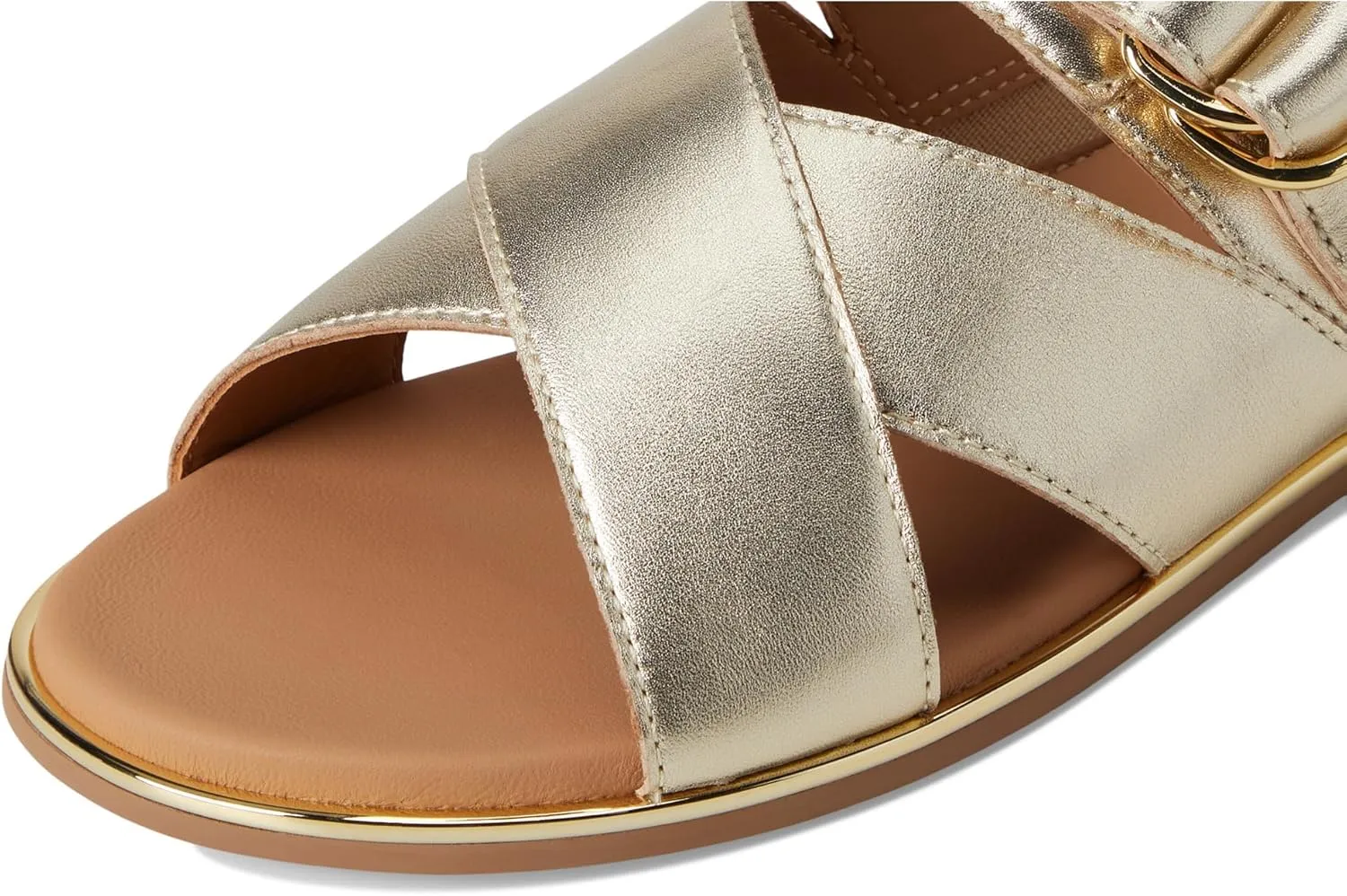 Johnston & Murphy Women’s Shayla Cross-Band Slides, Women’s Slip On Leather Shoes, Flat Sandals for Women