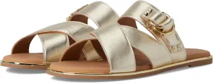 Johnston & Murphy Women’s Shayla Cross-Band Slides, Women’s Slip On Leather Shoes, Flat Sandals for Women