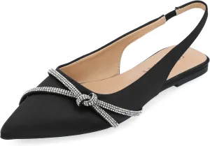 Journee Collection Womens Rebbel Satin Slingback Heels