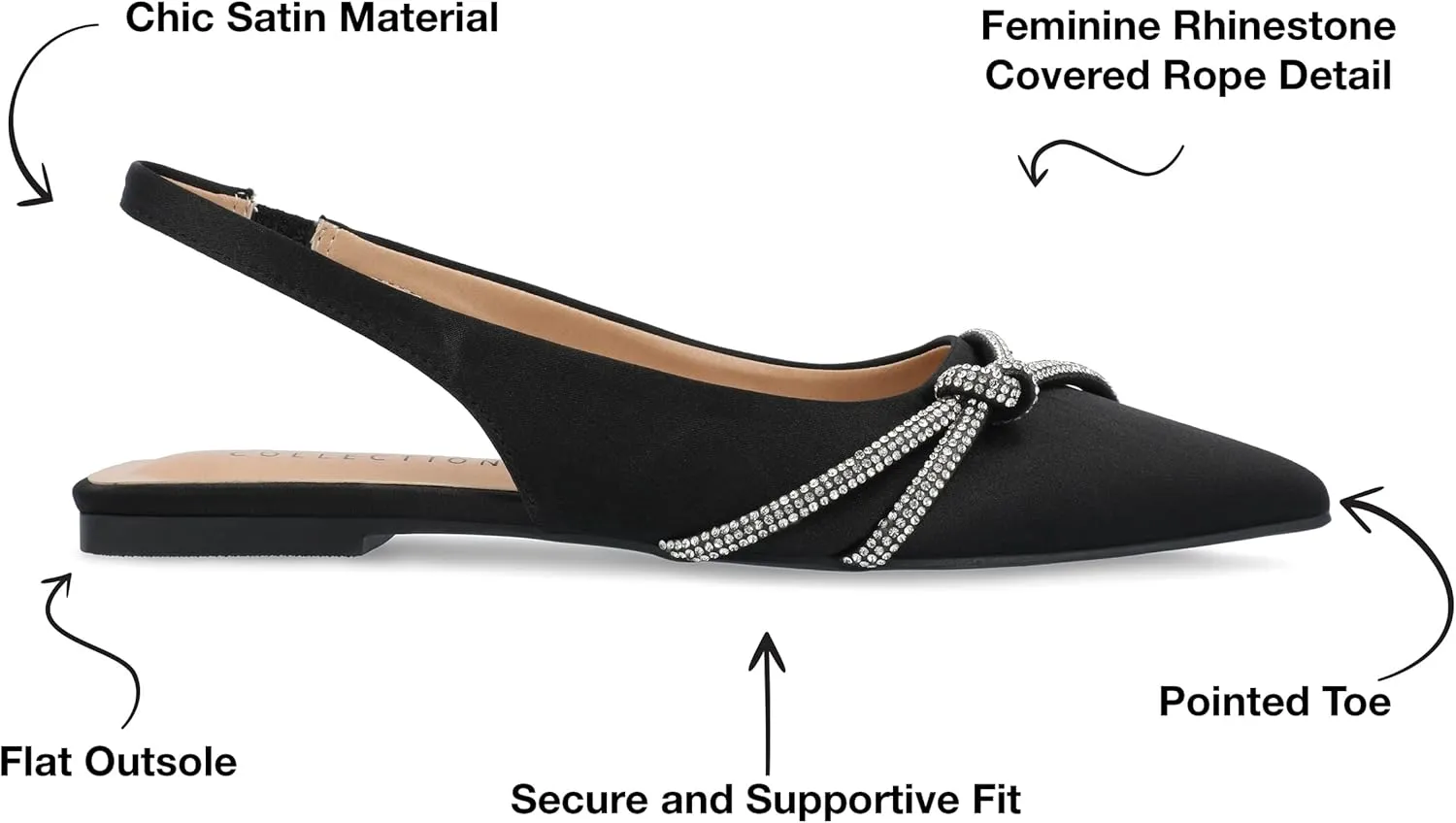 Journee Collection Womens Rebbel Satin Slingback Heels