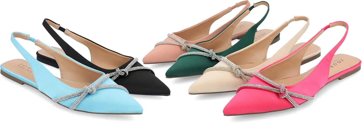 Journee Collection Womens Rebbel Satin Slingback Heels