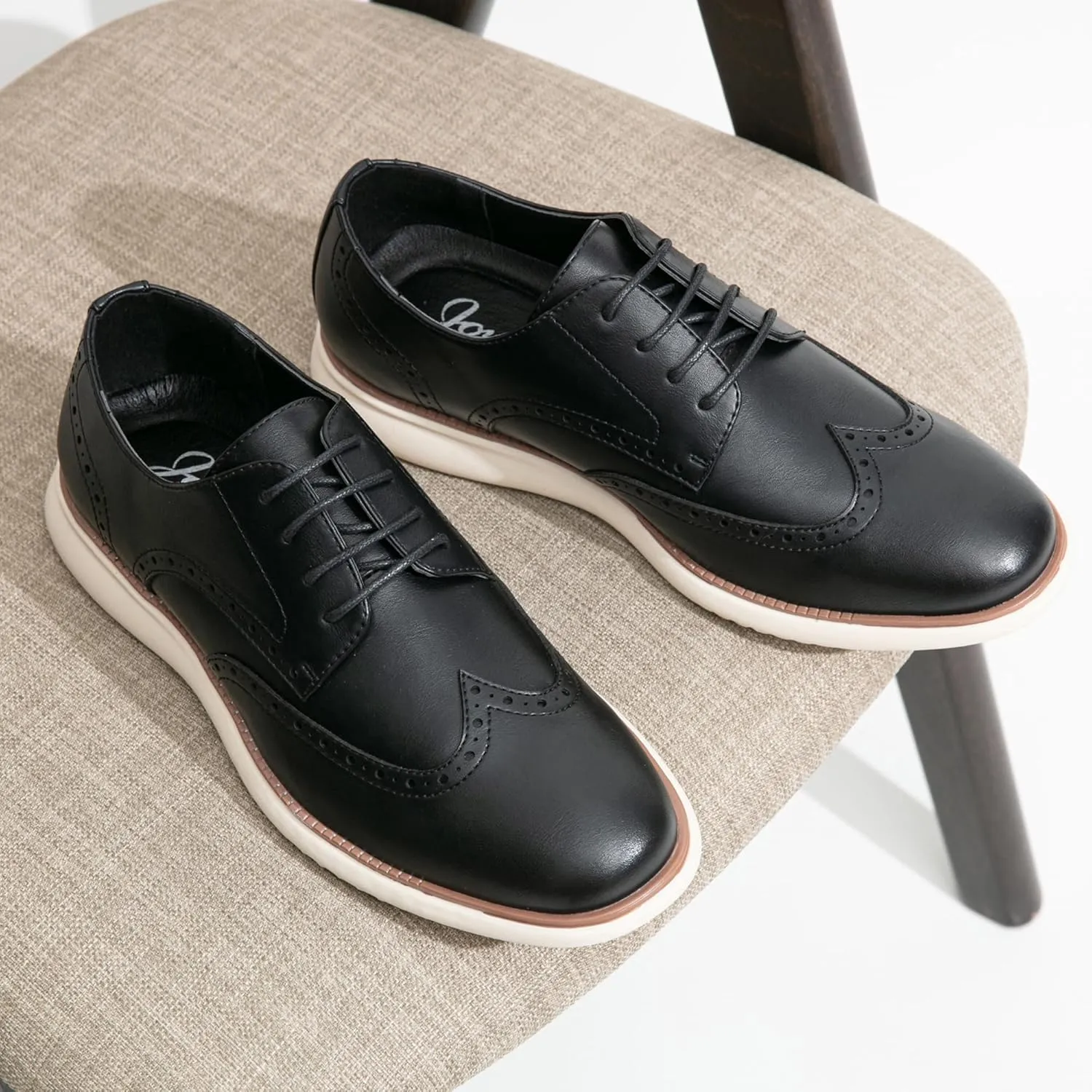 Jousen Mens Dress Shoes Oxfords Casual Retro Classic Comfortable Formal Derby Business Dress Shoes for Men