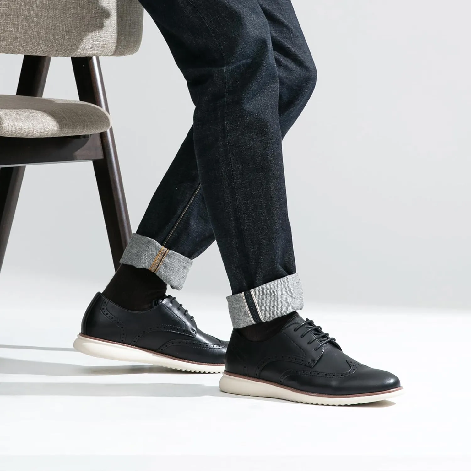 Jousen Mens Dress Shoes Oxfords Casual Retro Classic Comfortable Formal Derby Business Dress Shoes for Men