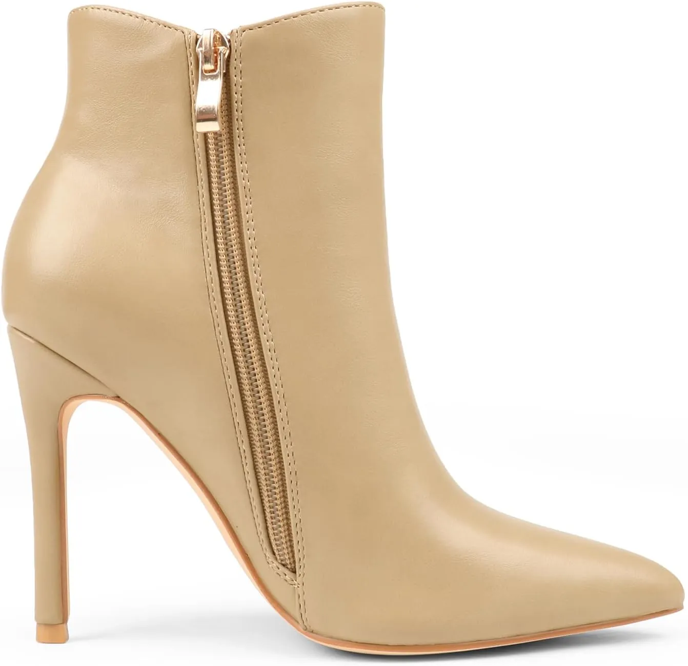 JOY IN LOVE Women's Ankle Boots 4 inch Stiletto High Heels Pointed Toe Zipper Boots