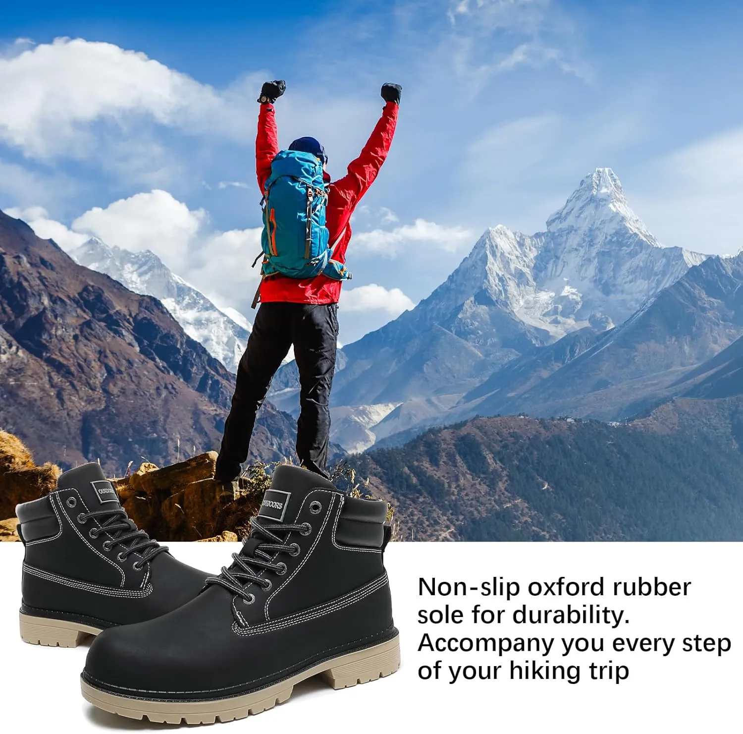 JSWEI Hiking Boots for Men and Women Comfortable Casual Chukka Boots - Outdoor Oxford & Derby Waterproof Lightweight Lace up Resistant Walking Ankle