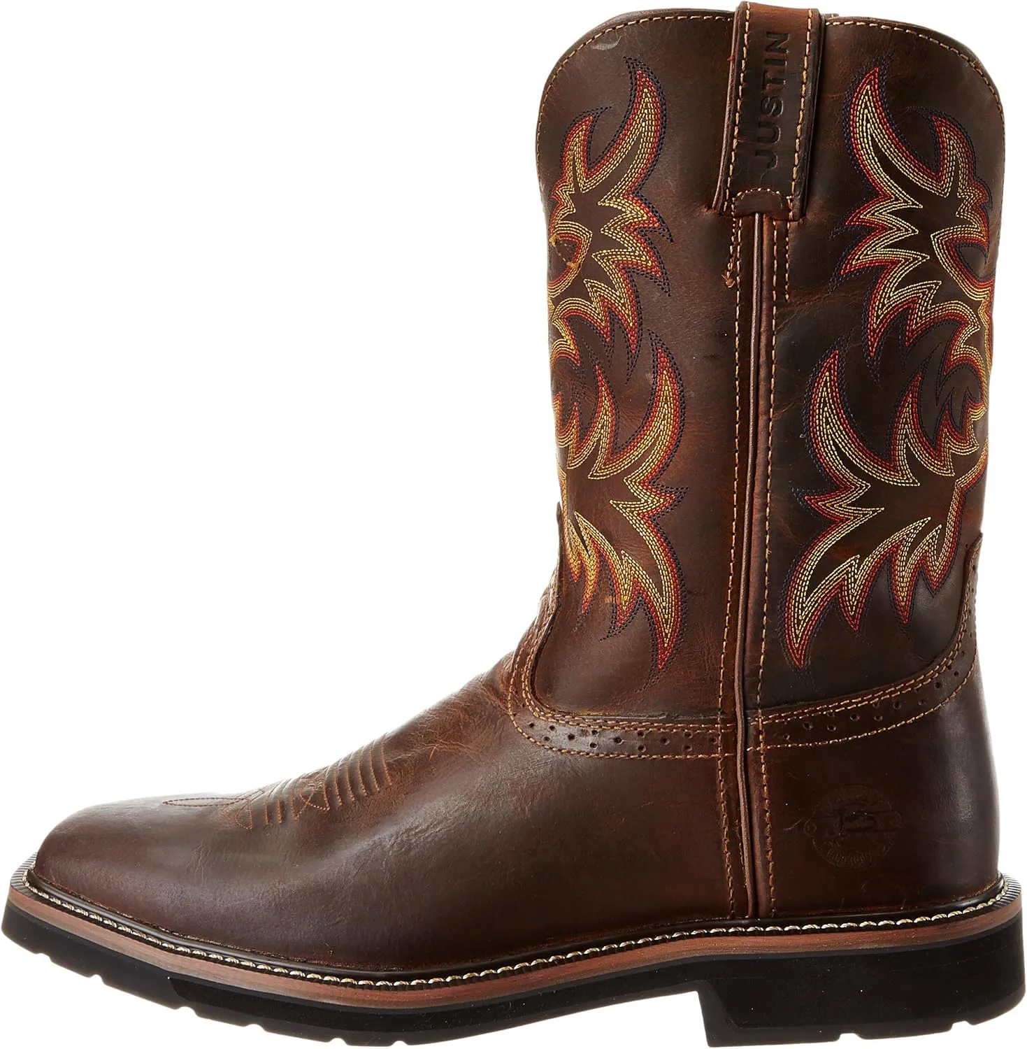 Justin Original Work Boots Men's Driller Pull-On Square Toe Work Boot
