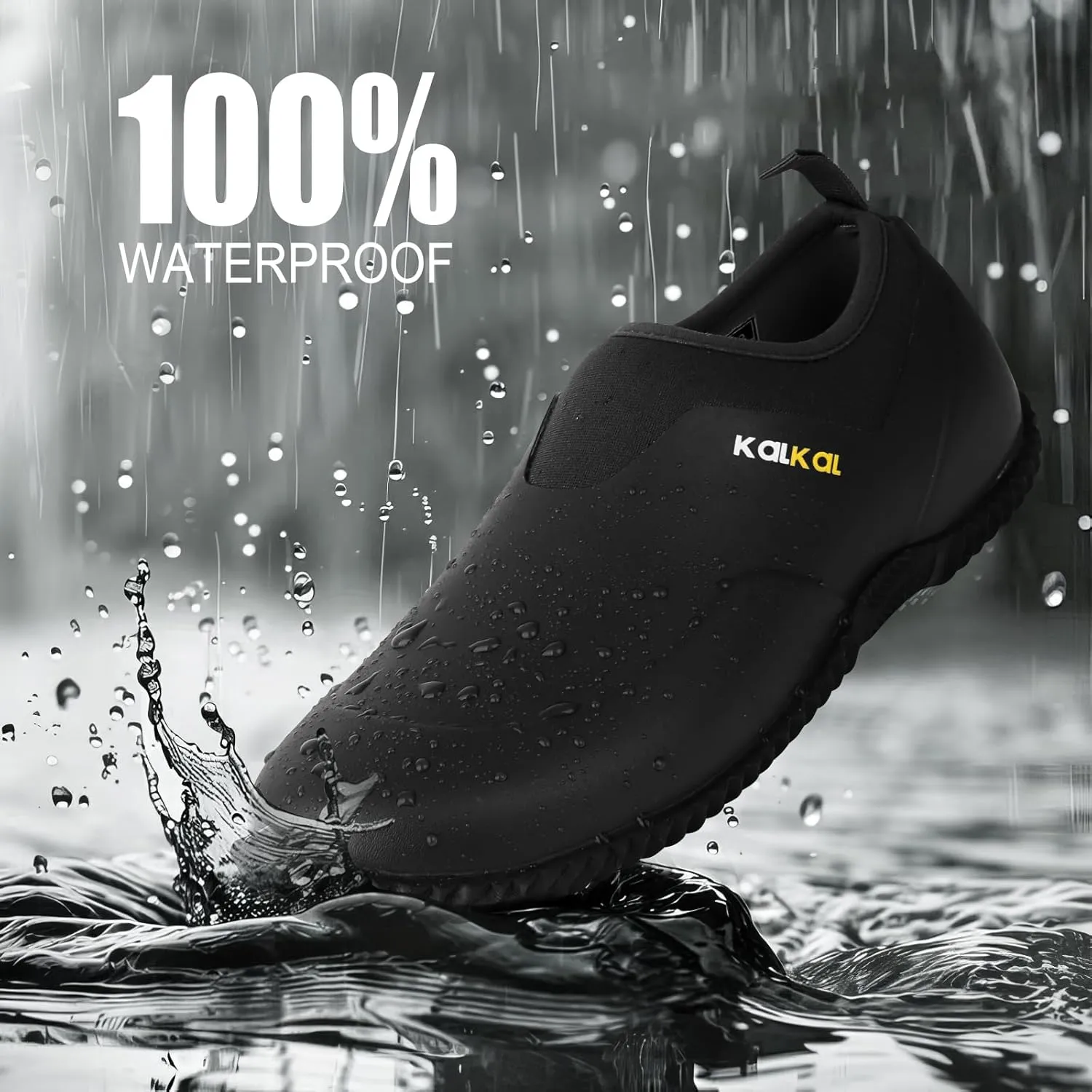 Kalkal Unisex Waterproof Garden Shoes, Men's Garden Boots,Women's Rain Shoes, Neoprene Rubber Footwear for Camping, Lawn Care, Gardening, Car Wash and Yard Work(Size 6-14)