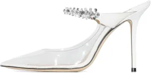 keleimusi Women's PVC Strap Pointed Toe Heeled Sandals Wedding Slide Mules for women