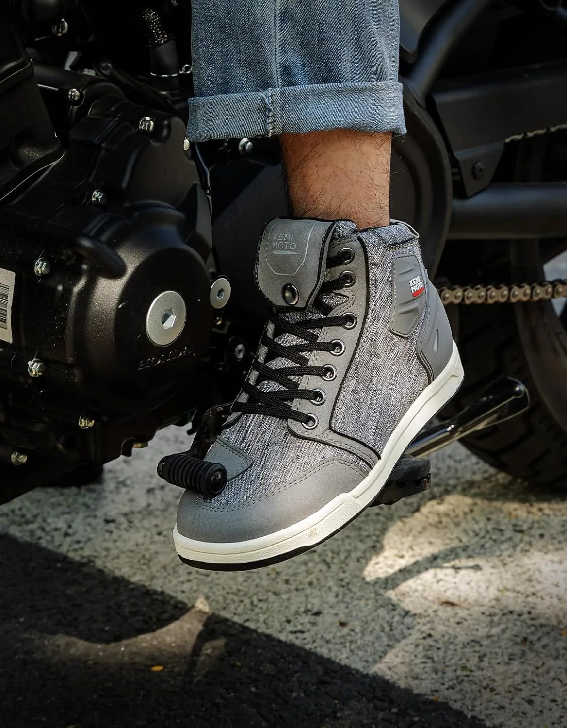 KEMIMOTO Motorcycle Shoes for Men Large-Scale Protection Motorcycle Boots Causal Mens Shoes Suitable for Riding