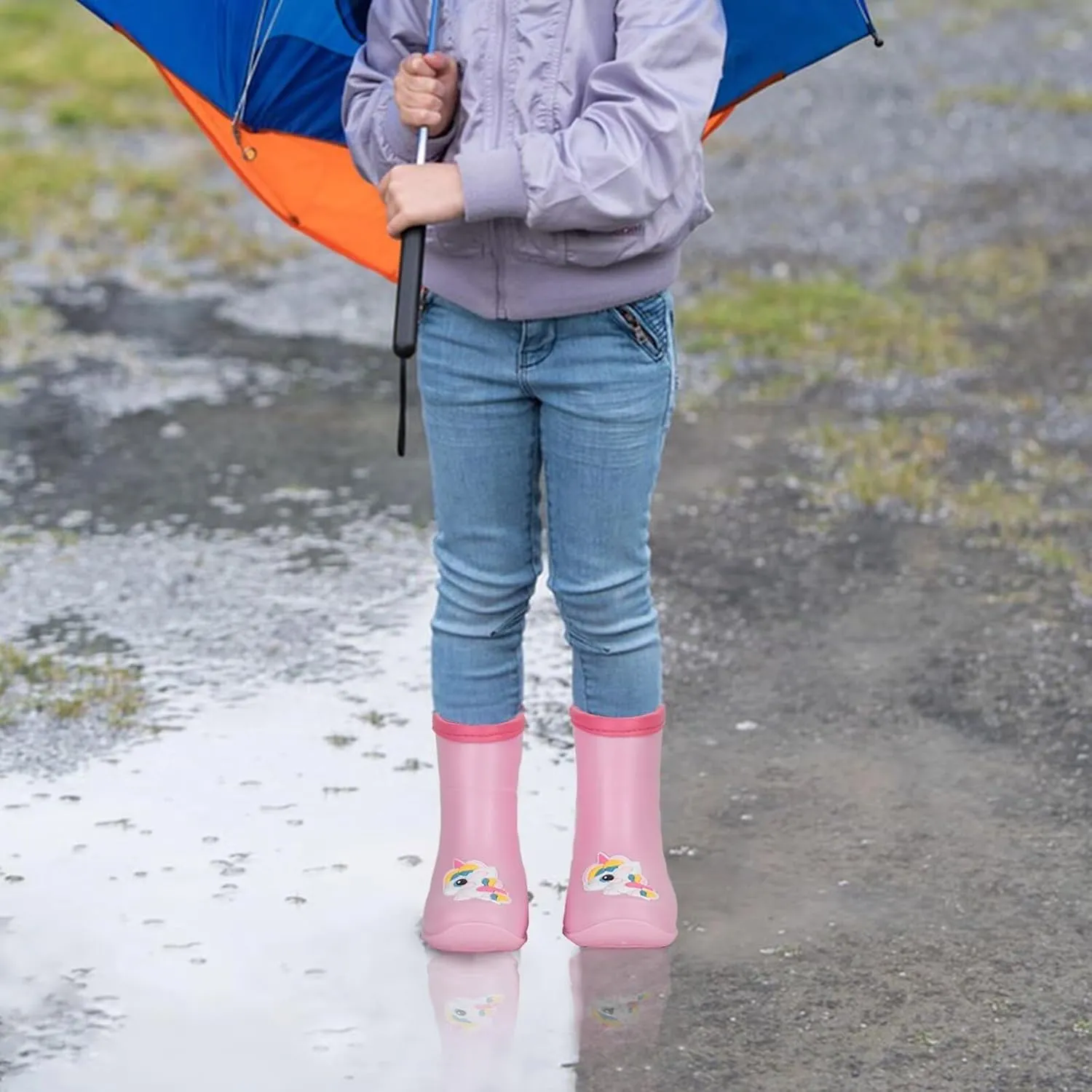 Kids Rain Boots Toddler Rain Shoes Children Waterproof Boots for Boys and Girls