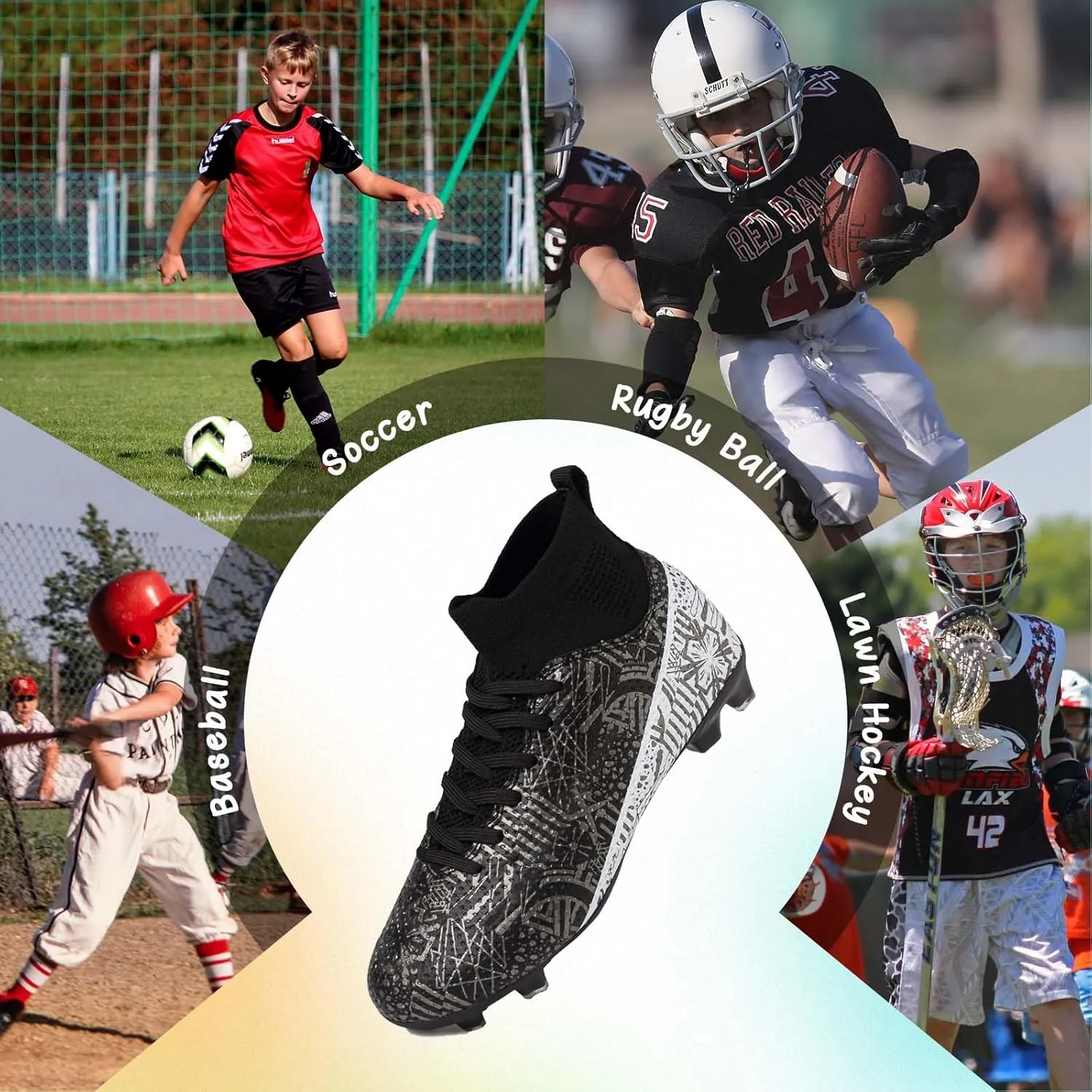 Kids Soccer Cleats Boys Girls Football Cleats Turf Soccer Shoes AG/FG