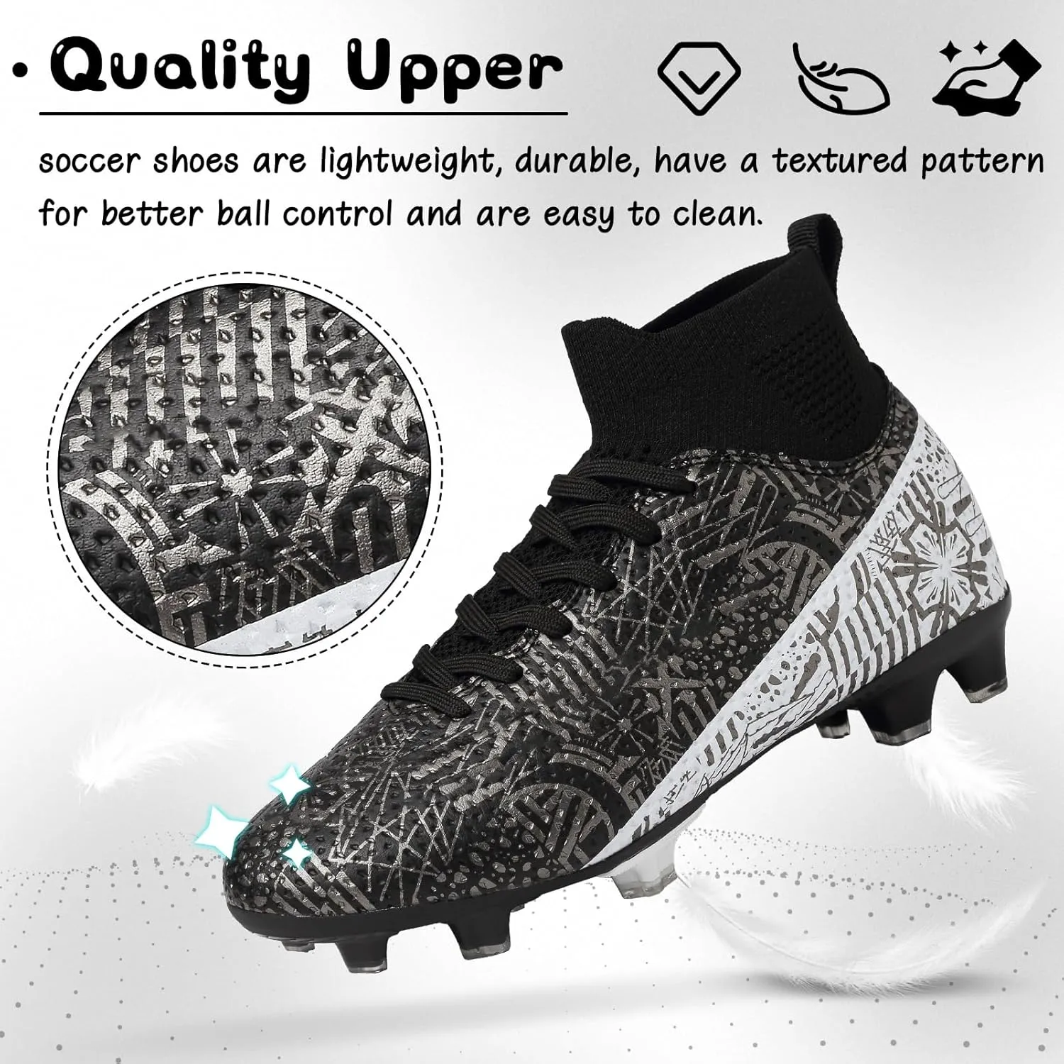 Kids Soccer Cleats Boys Girls Football Cleats Turf Soccer Shoes AG/FG