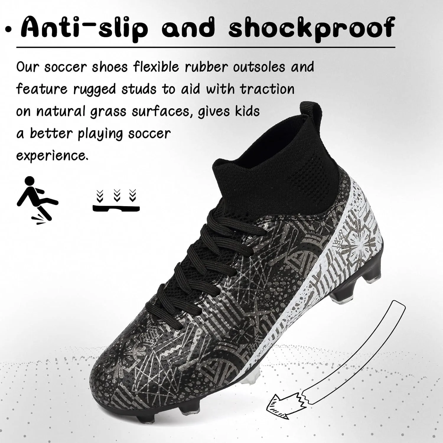 Kids Soccer Cleats Boys Girls Football Cleats Turf Soccer Shoes AG/FG
