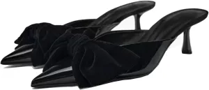 Kitten Heel Bow Mules for Women Slip On Mules