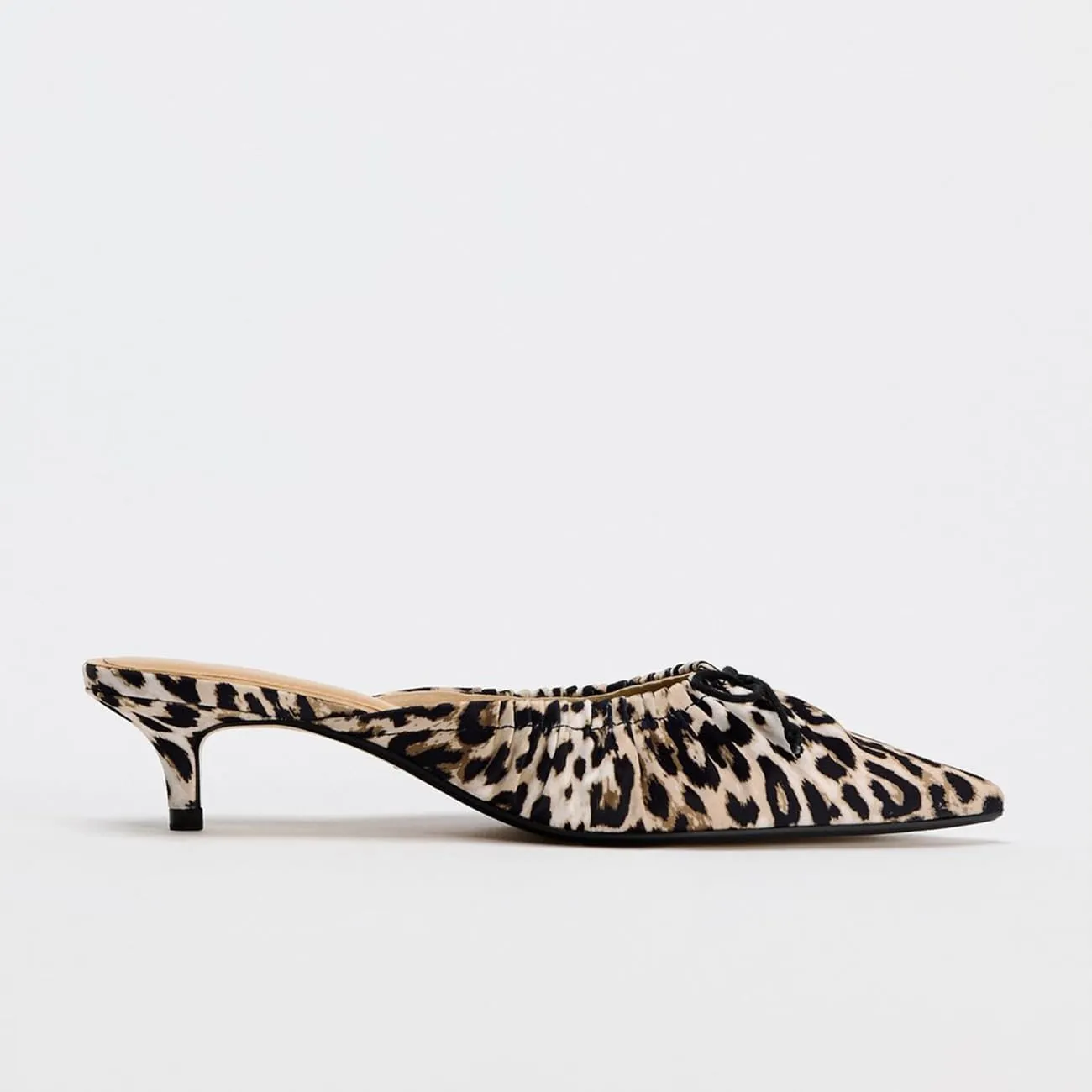 Kitten Heel Bow Mules for Women Slip On Mules