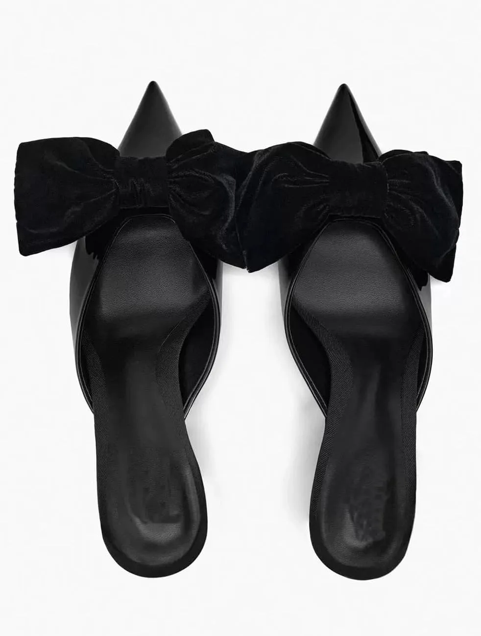Kitten Heel Bow Mules for Women Slip On Mules