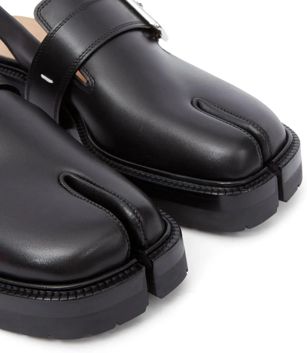 KOKOMOMO Women Split Toe Penny Loafers Gothic Platform Slingback Heels Japanese Tabi Shoes Chunky Low Heels Oxford Shoes Flats Mules with Buckle