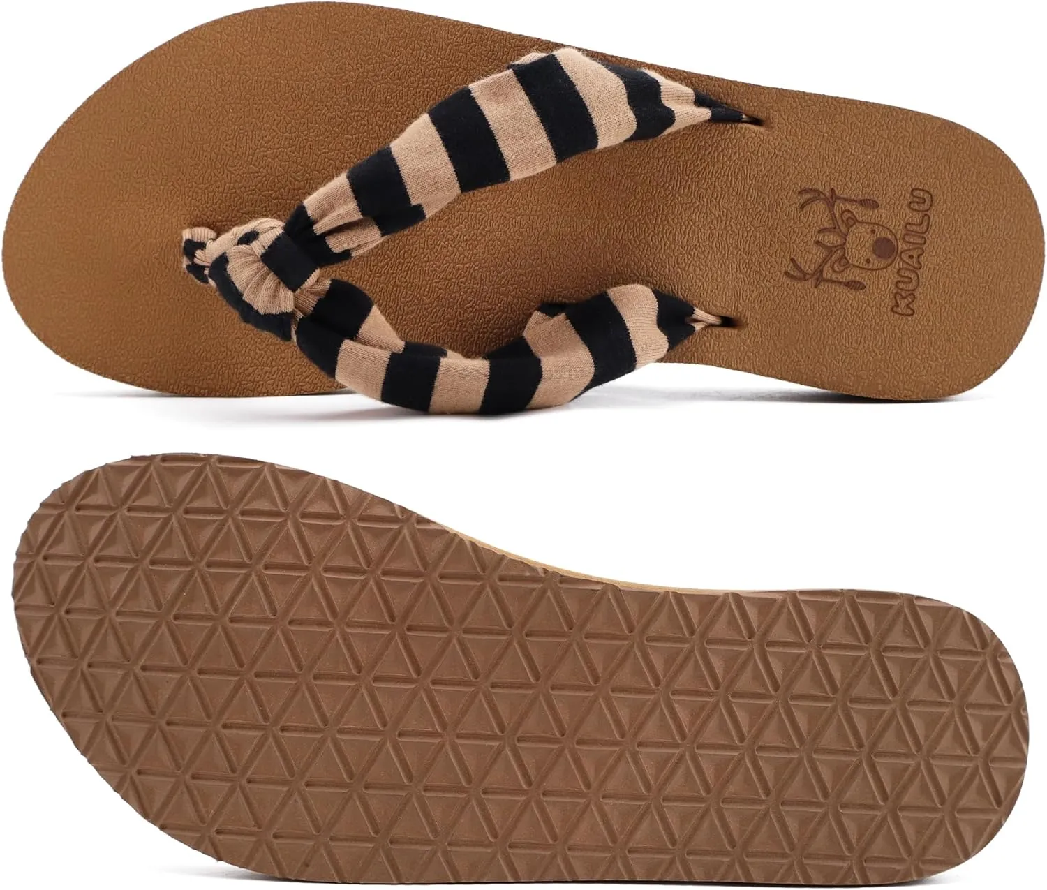 KuaiLu Flip Flops for Women with Arch Support Yoga Mat Comfortable Summer Beach Walking Thong Cushion Sandals Slip On Indoor Outdoor